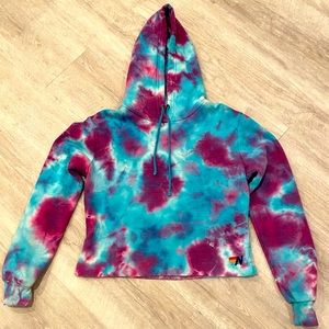 Aviator Nation LIKE NEW Tie Dye Cropped Pullover Hoodie